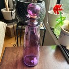 Vntg Spain Retro Purple Amethyst Decanter Blown Glass Decorative Art Vase Bottle