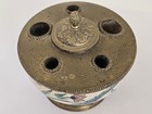 Antique French Chinese Porcelain Floral French Gilt Brass Inkwell
