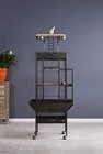 Wrought Iron Select Bird Cage - Durable Steel Cage With Rolling Stand And