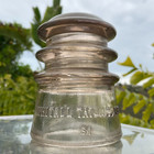 Vintage Whitall Tatum No  3 Clear Glass Electric Insulator Light Pink Purple Hue