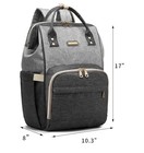 New - Diaper Bag Backpack W  Changing Pad   Insulated Pockets Gray