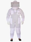 3 Layer Bee Suit With Fencing Veil And Round Veil One Pair Gloves Medium White