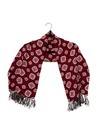 Cisco Tuxedo Scarf Burgundy Geometric Fringe Rayon Vintage Dress Scarf
