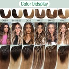 Full Head Clip In 100  Remy Human Hair Extensions 8 Pieces Burgundy Blonde Hair