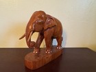 Vintage Hand Carved Wooden Elephant Statue Solid Wood 6   