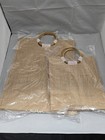 Two Oes Tote Bags For Eastern Star - Burlap Jute - 18 x14    15 x10  W Pocket