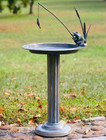 Spi Home 41030 Fishing Frog Birdbath Sundial Garden Bird Bath Sculpture