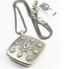 Brighton Eleganza Crystal Reversible Silver Gold Necklace Nwt