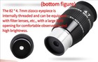 Maxvision 82 Degree 4 7 6 7 8 8mm 11mm Ultra Wide Angle Metal Eyepiece 1 25-inch