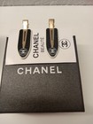 Chanel Beaut   Hair Clip Set Of 2 Gwp Black Gold Logo New