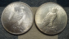 2 Bu Peace 90  Silver Dollars Brilliant Uncirculated 1922   1925