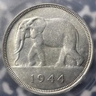1944 Belgian Congo 50 Francs Icg Ms61 Lot mk95 Silver  Nice Unc  Elephant