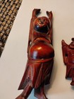  3 Vintage Carved Hardwood Buddhas Oriental Asian Figurines 