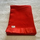 Vintage Faribo Pure Wool Blanket Throw Red Satin Trim Woolen Mill Co  67  X 87 