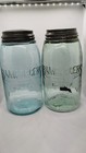 Antique Aqua Quart Bamberger s Ball Made Fruit Jar