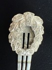 Antique Hair Clips Comb Art Deco Wreath Clear Rhinestones Silver Tone Dress Clip