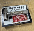 Vintage Gillette Fatboy Adjustable Safety Razor W  Original Case     1960s