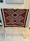 Antique 1920s Navajo Rug Red Mesa Eye Dazzler 62x40 Handspun Native American
