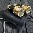 6  Nautical Brass Binoculars Antique Vintage Marine Telescope Leather Case Gift