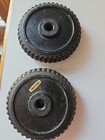 Vintage Toy Truck Vehicle Hard Black Rubber Tires Wheels 2 1 2  Lot Of 2 Taiwan