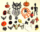 Vintage-mod 25 Piece Halloween Pendants Charms Craft Jewelry Making Lot A