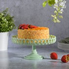Highbrook 8 5  Handmade Jadeite Glass Cake Stand