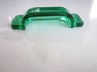 2 Emerald Green Glass Cabint Pulls Drawer Handels Vintage Style