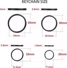 40 Pack Black Key Ring Keychain Assorted In 4 Sizes Metal Round Split Key Chains