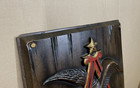 Vintage Budweiser On Tap Beer Bar Sign Anheuser Busch 28 x20 Faux Wood Display
