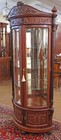 19th Century Victorian Rj Horner Carved Mahogany Beveled Glass Corner Cabinet