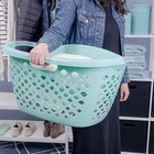 2x Home Logic 1 8 Bushel Hip Grip Plastic Laundry Basket  Teal  Adult