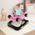 4-in-1 Foldable Baby Walker W  3-level Adjustable Height Detachable Music Tray