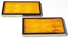 Rectangular Reflectors 3-1 2 X 1-3 4 Amber Acrylic Stick-on Gg80851-set Of 2