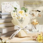 Spring Gift Box Set Crochet Flower Bouquet   Scented Candle Gift Mother   s Day