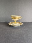 Andre Prevot Limoges France 1950s  Demitasse Cup   Saucer Eggshell gold Trim