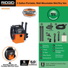 Ridgid 5-gal Shop Vacuum Wet Dry Wall-mount Vac Cleaner Blower Car Portable