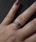 1 Carat Cz Engagement Ring Sz 8 Two Tone Yellow And White Gold