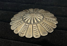 Vintage Navajo Native American Sterling Silver Hand Made Concho Brooch pin 21 5g
