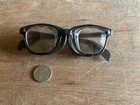 Ao Safety Glasses Mesh Shields Clear Glass 4-1 2 American Optical Horn Rim Vtg