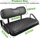 Golf Cart Front Seat Cover Black Diamond Stitching For Ezgo Txt Leather Cover