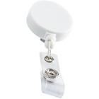 Lot 50pcs White Retractable Key Tag id Card Badge Reel Holder belt Roller Clip