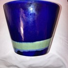 Beautiful Vintage Norcal Pottery Planter Flower Pot Blue Green Excellent Cond