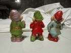 Vintage Chalkware Hangable Gnome 4  Figurines Dwarf Elf Ornaments - Japan