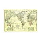 Retro World Map Political Canvas vinyl Print Wall Poster Home Office Decor Art