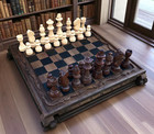 Handmade Vintage Chess Set Carved Staunton Walnut Wood Board     christmas Gift