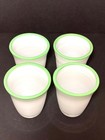 Dansk borderline cased Glasses tumblers set Of 4 white green Trim barware 4 