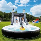 Commercial Pvc Inflatable Bounce House Water Slides Black white Halloween Party
