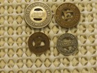 New York Lot Of 4 Different Elmira  New York Transit Tokens