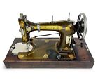 Antique Domestic Portable Electric Sewing Machine   Wooden Case