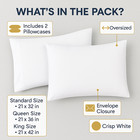 100  Cotton Pillowcases Embrace Collection Supima Cotton Hotel Bedding White